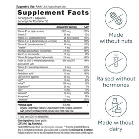Ancient Nutrition Multivitamine Prénatale Methylée 100g côtés