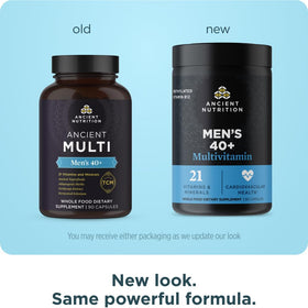 Ancient Nutrition Multivitamines 40+ pour Hommes, capsules montrant le contenu