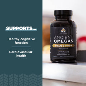 Ancient Nutrition Omegas Whole Body 159g, étiquette avec ingrédients