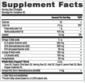 Ancient Nutrition Omegas Whole Body 159g, vue arrière