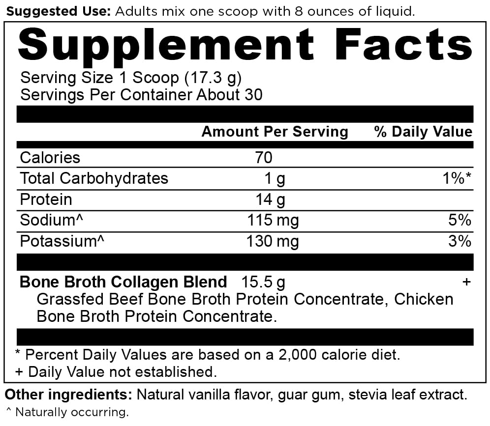 Ancient Nutrition Poudre de Collagène Hydrolysé à la Vanille 621g emballage