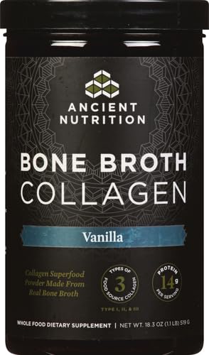 Ancient Nutrition Poudre de Collagène Hydrolysé à la Vanille 621g en préparation de smoothie