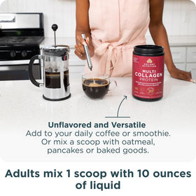 Ancient Nutrition Poudre de Collagène Multi Hydrolysé 499g ajoutée à un smoothie