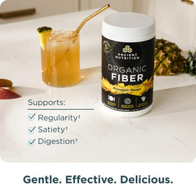 Ancient Nutrition Poudre de Fibre Acacia Bio 458g Ananas Mangue avec cuillère