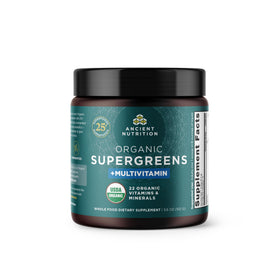Ancient Nutrition Poudre de Super Greens Bio + Multivitamines 170g vue de face