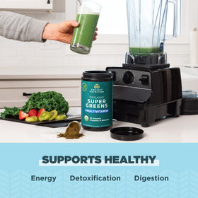 Ancient Nutrition Poudre Supergreens bio 308g vue de côté