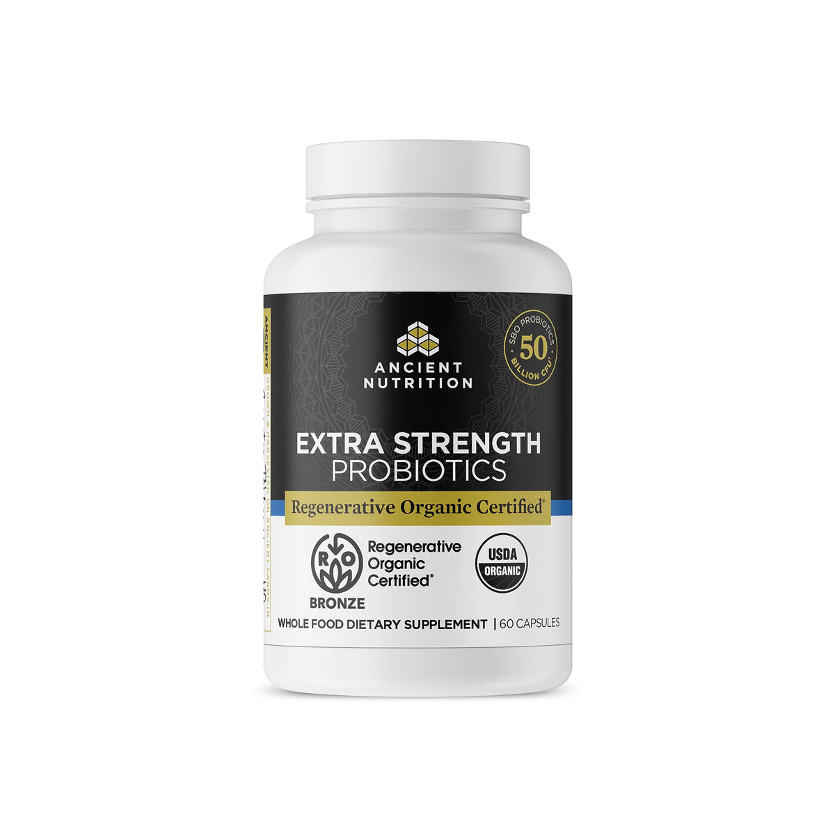 Ancient Nutrition Probiotiques Extra Forts 100g vue de face