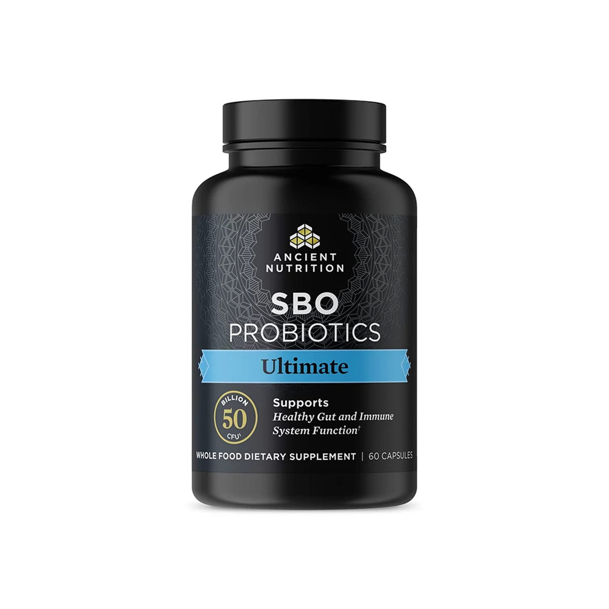 Ancient Nutrition SBO Probiotics capsules front view