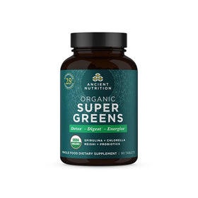 Ancient Nutrition Super Greens Capsules contenant 90 comprimés bio