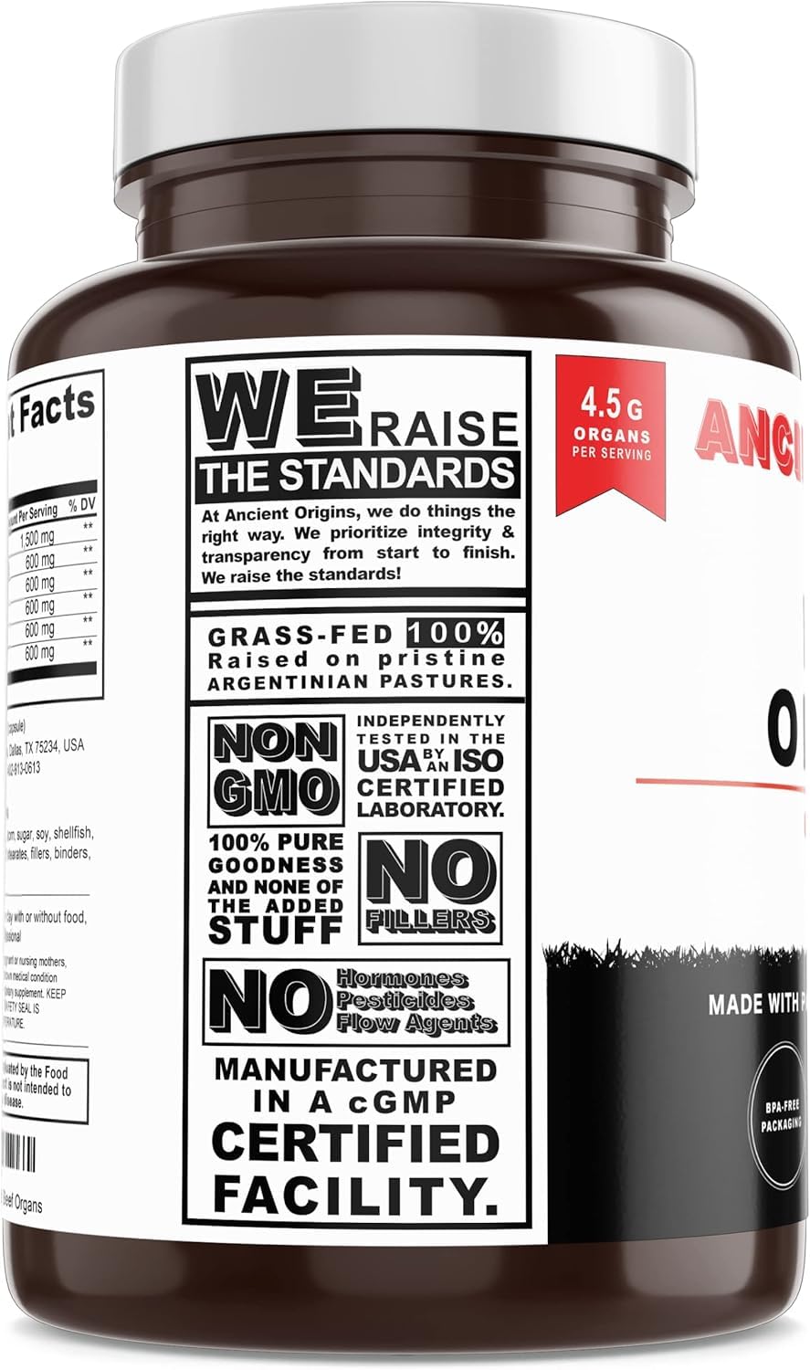 Ancient Origins Complément Alimentaire 4500 mg, étiquette avec informations nutritionnelles