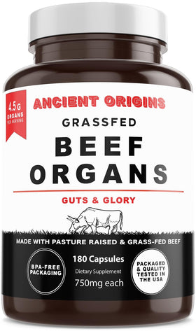 Ancient Origins Complément Alimentaire 4500 mg Organes de Boeuf, flacon avant