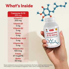 ANDREW LESSMAN Coenzyme Q-10 300 mg capsule ouverte montrant la taille