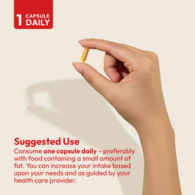 ANDREW LESSMAN Coenzyme Q-10 capsules in a hand