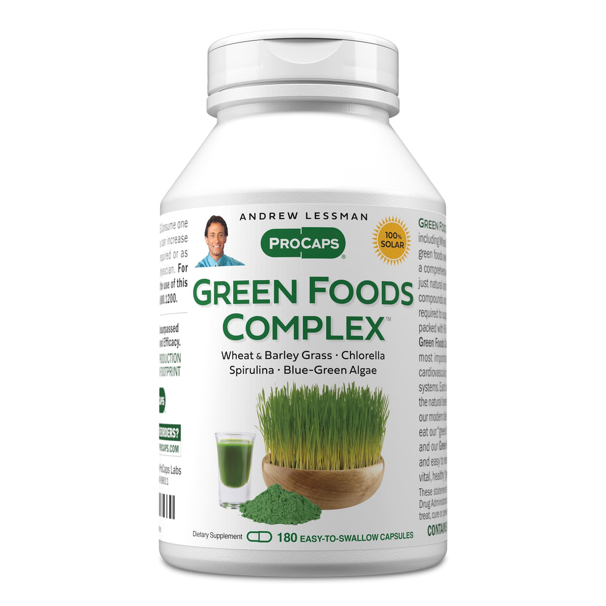 ANDREW LESSMAN Complexe Alimentaire Végétal 100 mg, 180 capsules vue de face