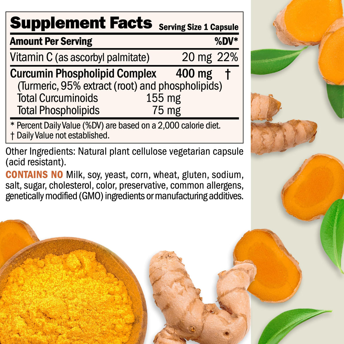 ANDREW LESSMAN Curcuma 400 mg 30 capsules avec étiquette visible