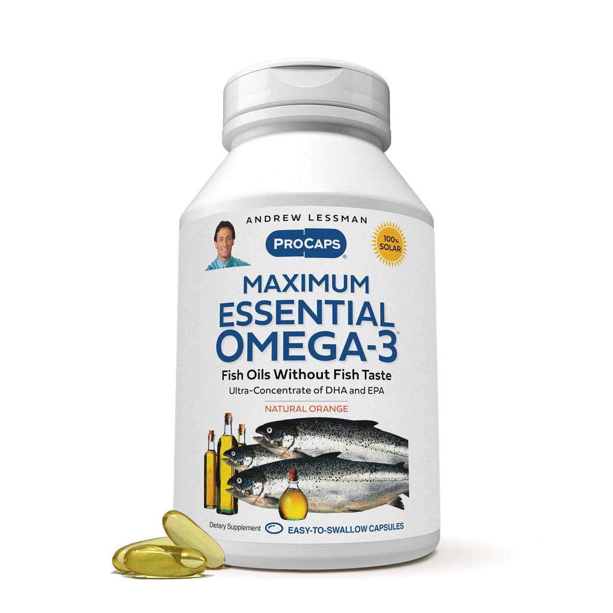 ANDREW LESSMAN Omega-3 Essentiel 180 Softgels devant packaging