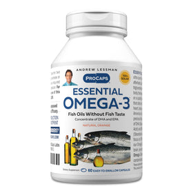 ANDREW LESSMAN Omega-3 Essentiel 60 capsules molles vue de l'avant