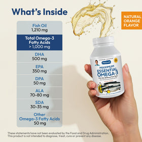 ANDREW LESSMAN Omega-3 Maximum Essentiel gélules, vue latérale