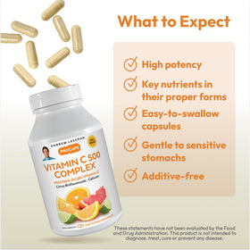 ANDREW LESSMAN ProCaps complexe de Vitamine C 500, capsules sur une table