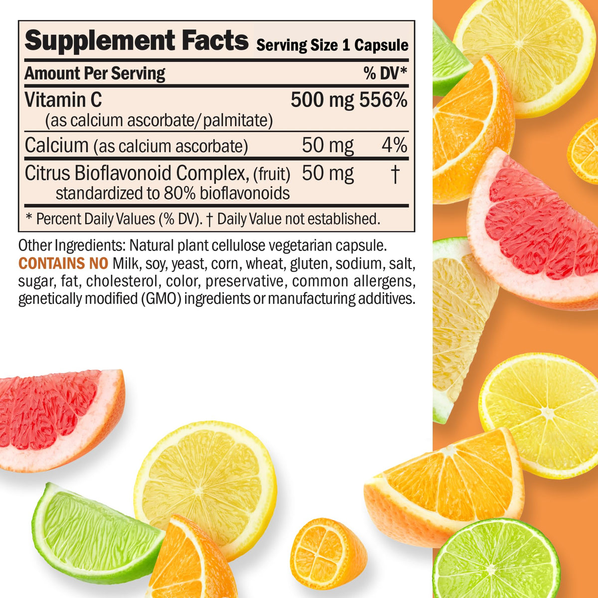 ANDREW LESSMAN ProCaps complexe de Vitamine C 500, vue arrière de l'emballage