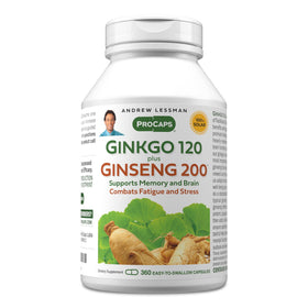 ANDREW LESSMAN ProCaps Ginkgo Ginseng 360 Capsules vue de face