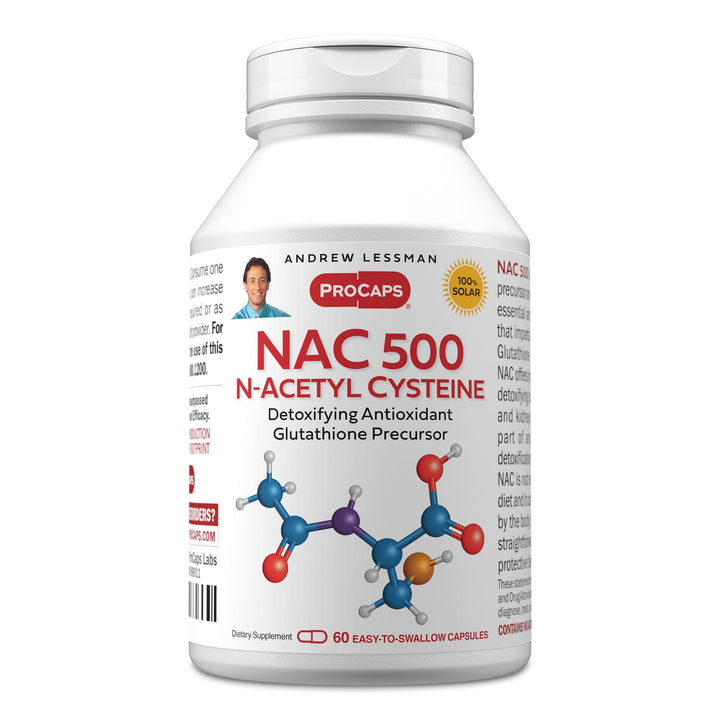 ANDREW LESSMAN ProCaps NAC 500 N-Acétal Cystéine 60 Capsules - Vue avant