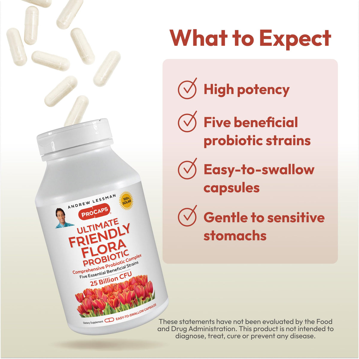 ANDREW LESSMAN ProCaps Probiotiques 30 Capsules sur table