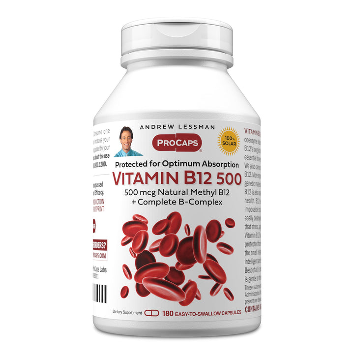 ANDREW LESSMAN Vitamine B12 500 mcg 180 capsules vue avant