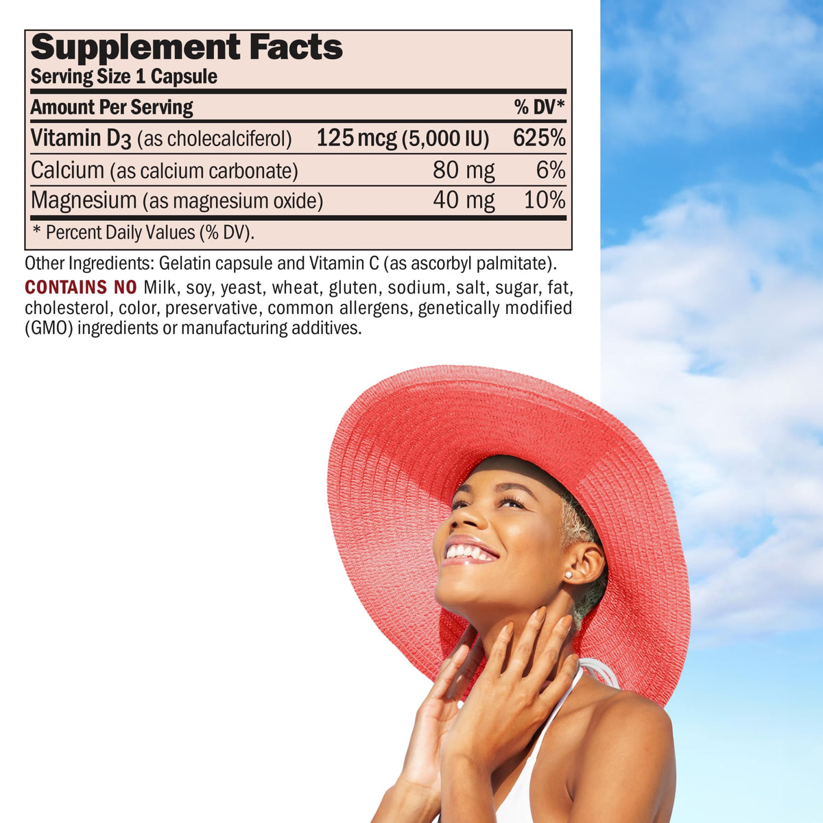 ANDREW LESSMAN Vitamine D3 5 000 UI 180 Capsules vue arrière