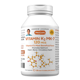 ANDREW LESSMAN Vitamine K2 MK-7 120 mcg gélules molles front view