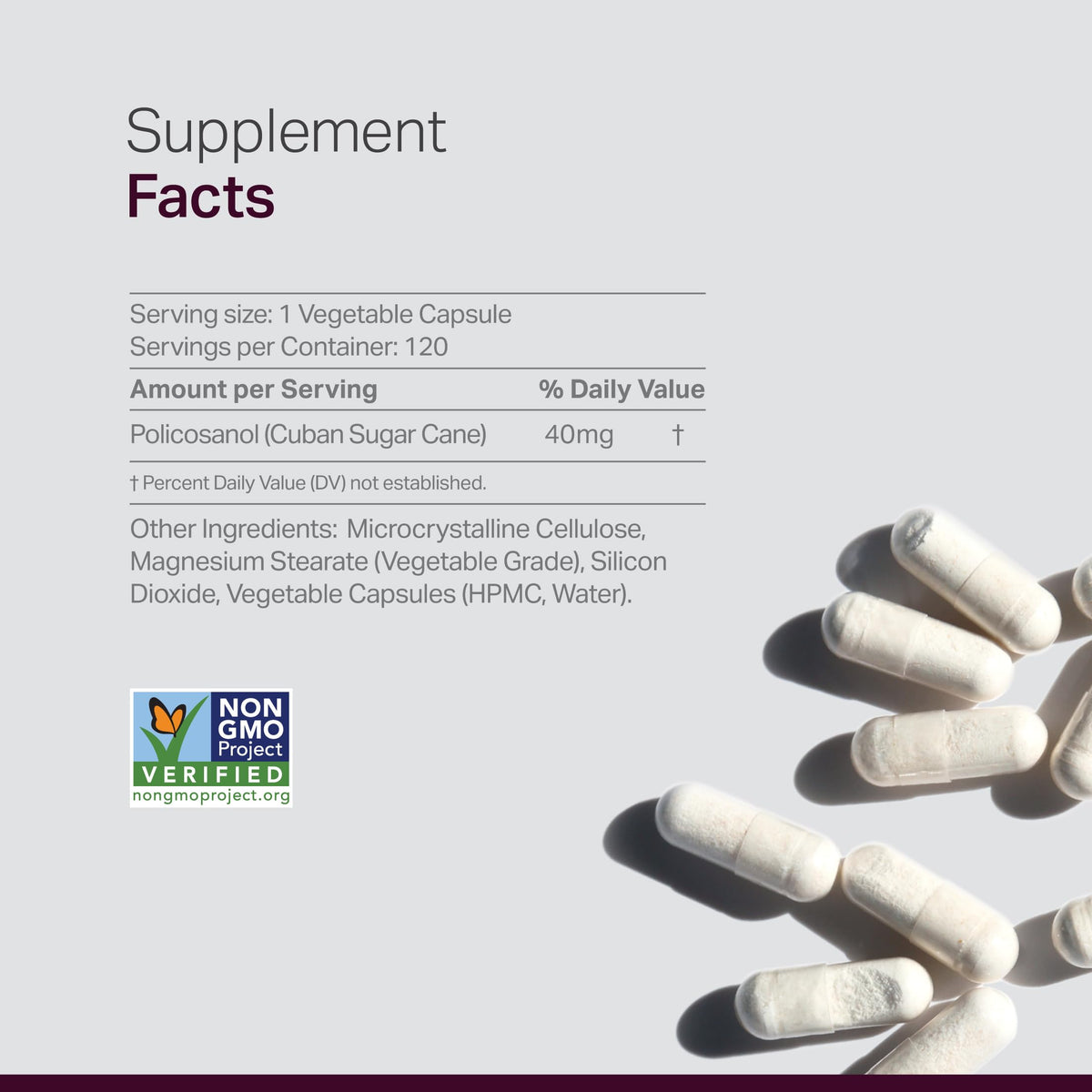 Anew Vita Policosanol 40mg capsules, détails de l'emballage