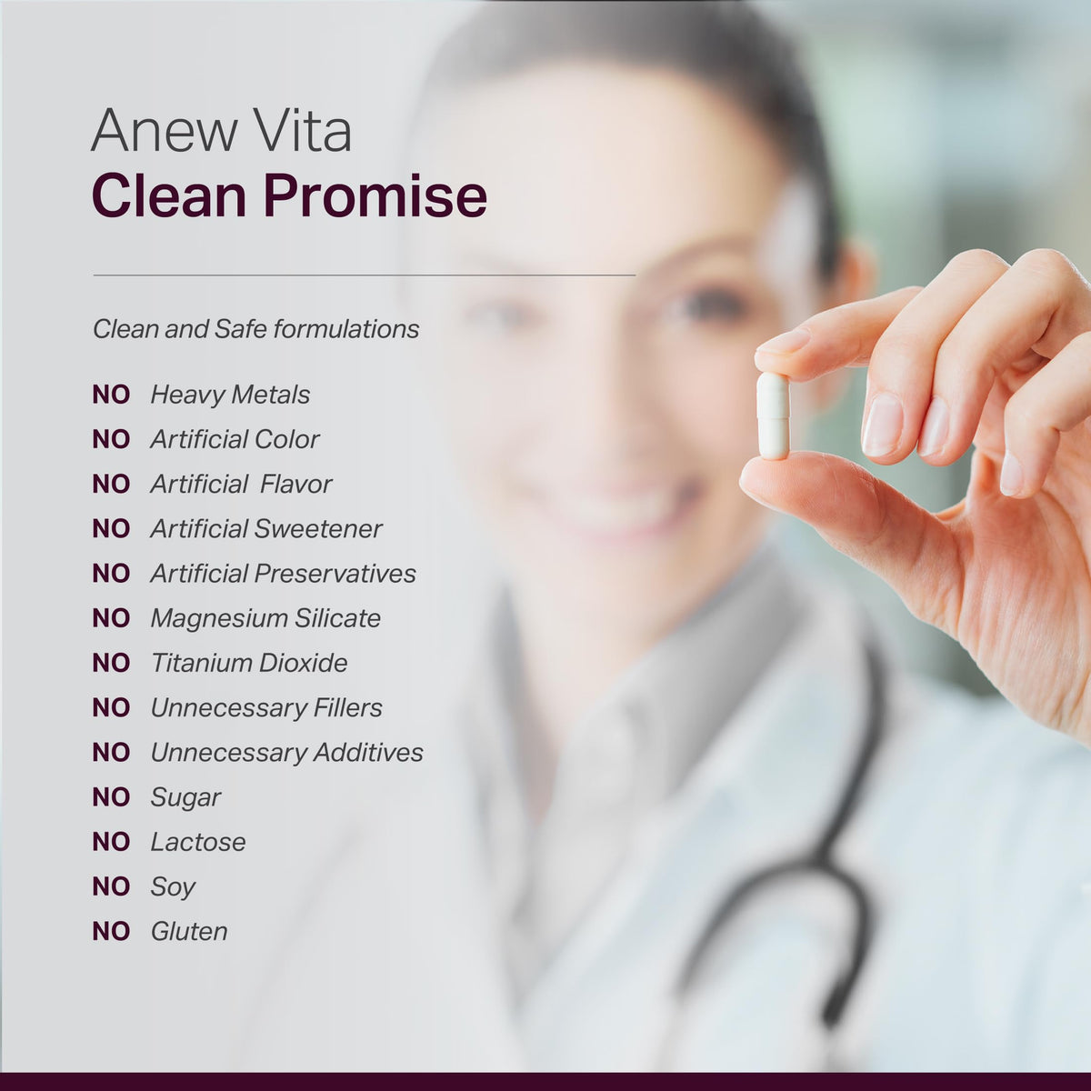 Anew Vita Policosanol 40mg, capsules végétales sur un fond en bois