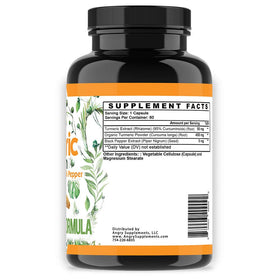 Angry Supplements Curcuma Vegan 60 capsules avec quelques capsules à côté