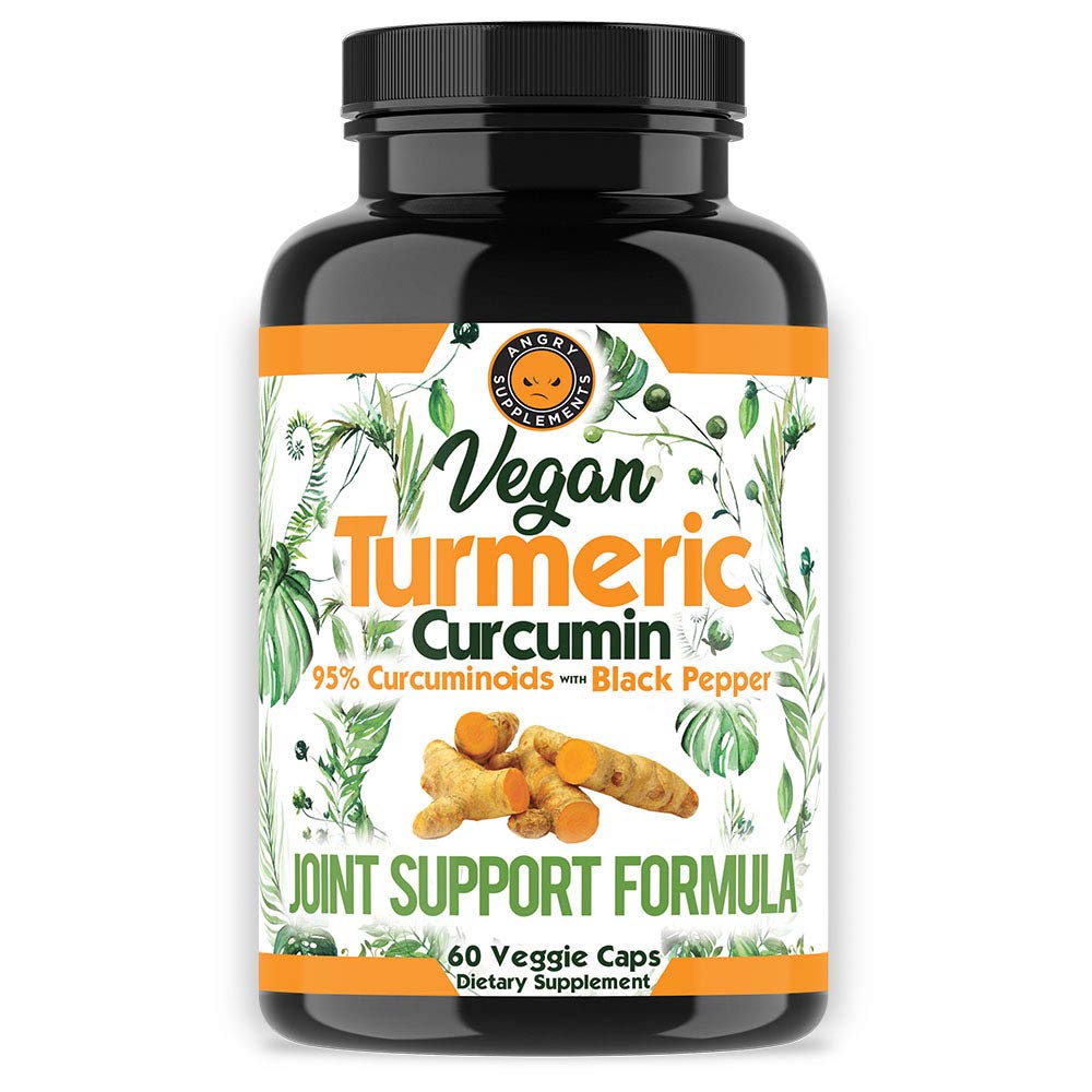 Angry Supplements Curcuma Vegan 60 capsules vue avant avec étiquette