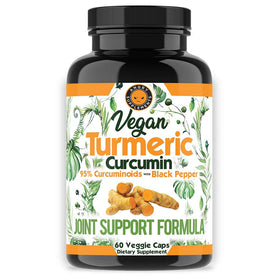 Angry Supplements Curcuma Vegan 60 capsules vue avant avec étiquette