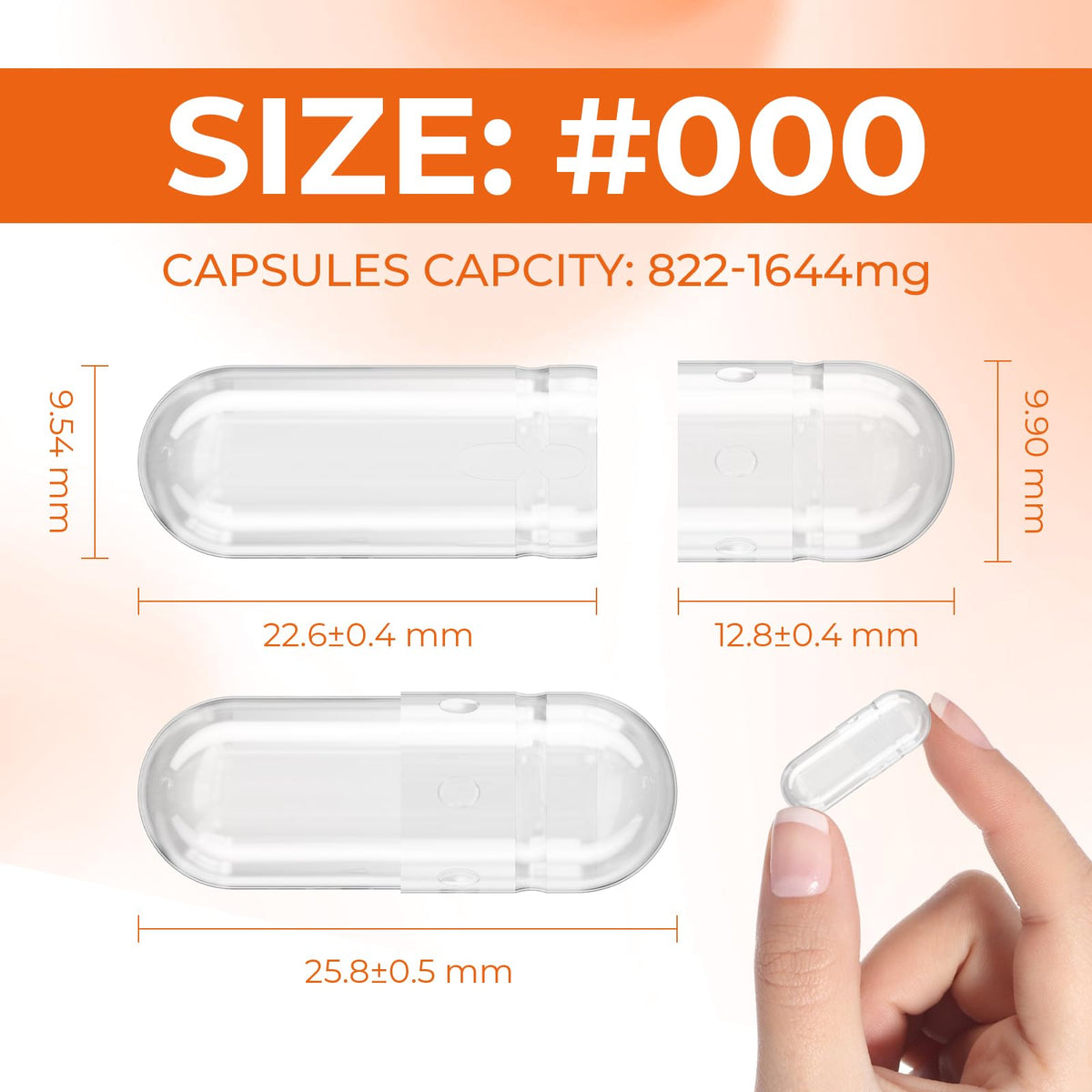 Angtai JN capsules vides en gélatine taille 000 avec cuillère de remplissage
