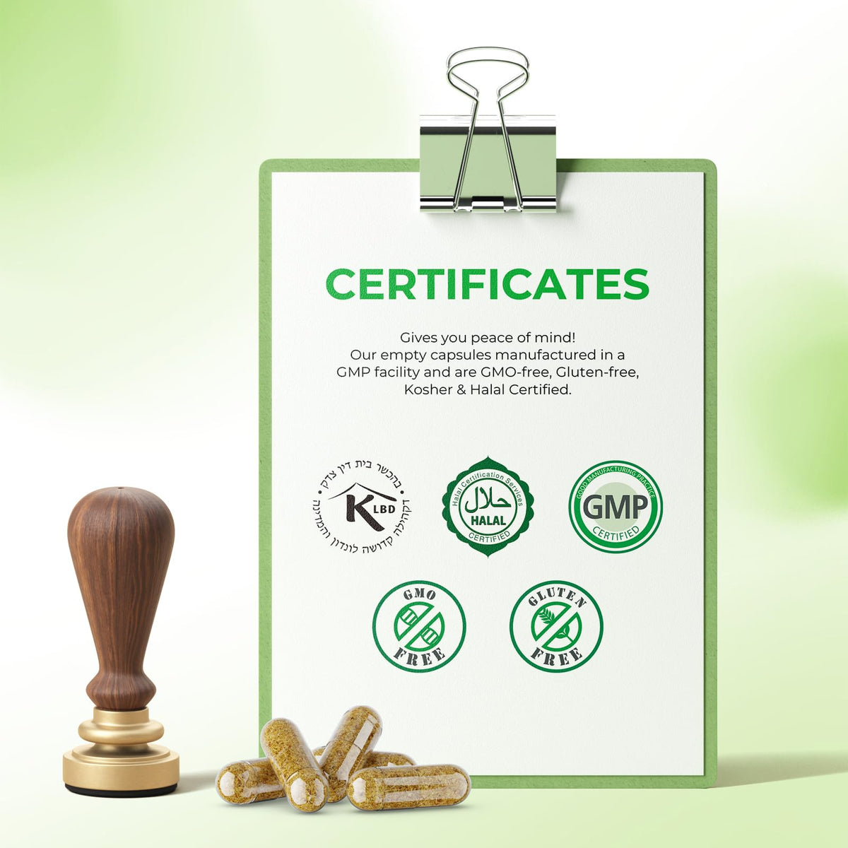 Angtai JN capsules vides taille 2, avec étiquettes de dosage