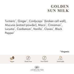 Anima Mundi Golden Sun Milk 142g en poudre dans un bol