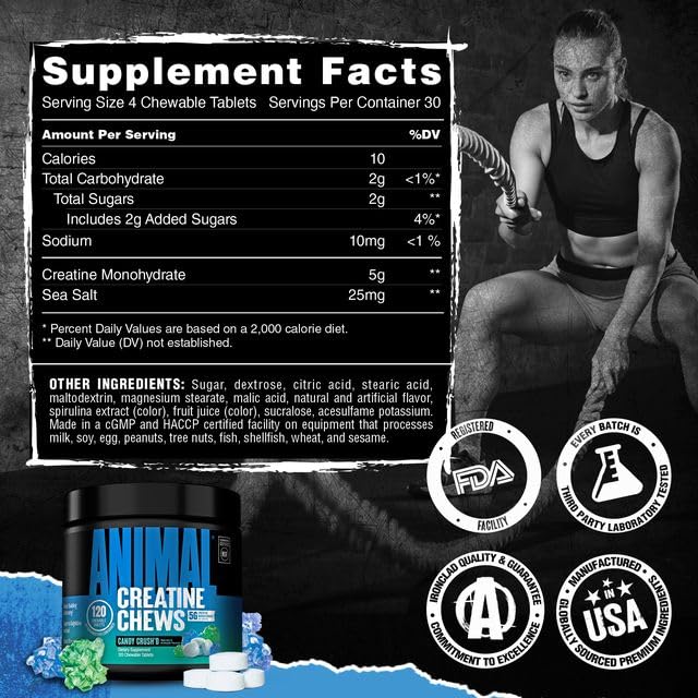 Animal Chews de Créatine Monohydrate 120 Count en vue de côté