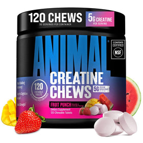 Animal Creatine Chews 120 comprimés goût fruits rouges, emballage avant