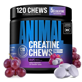 Animal Creatine Chews 120 comprimés saveur raisin, vue avant