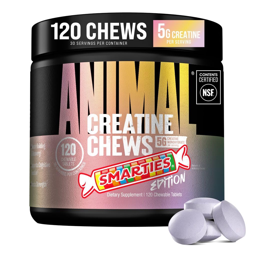 Animal Creatine Chews Smarties 120 comprimés vue de face
