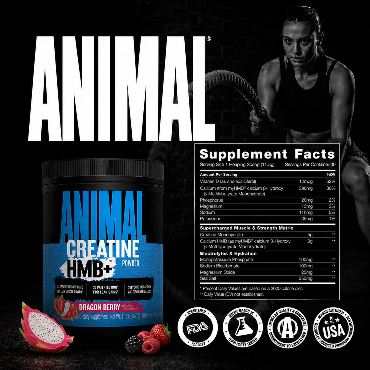 Animal Creatine HMB+ 410g en préparation de shake