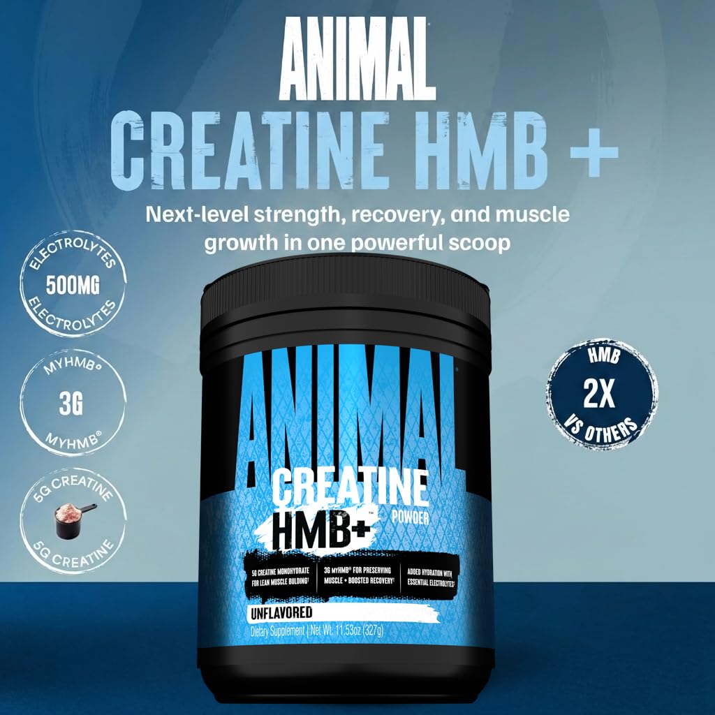 Animal Creatine Monohydrate HMB+ 340g vue arrière