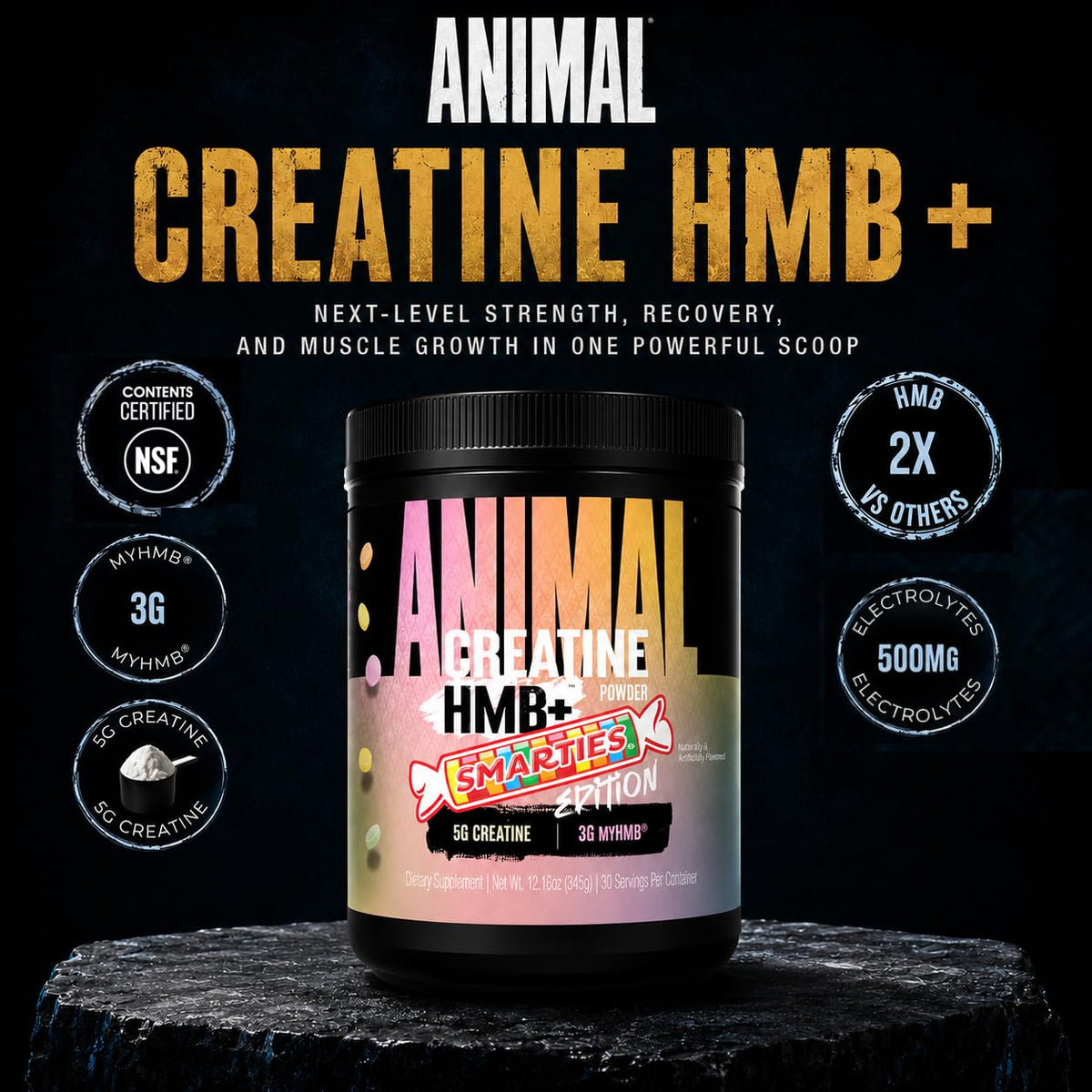 Animal Creatine Monohydrate HMB+ 435g avec cuillère dosette