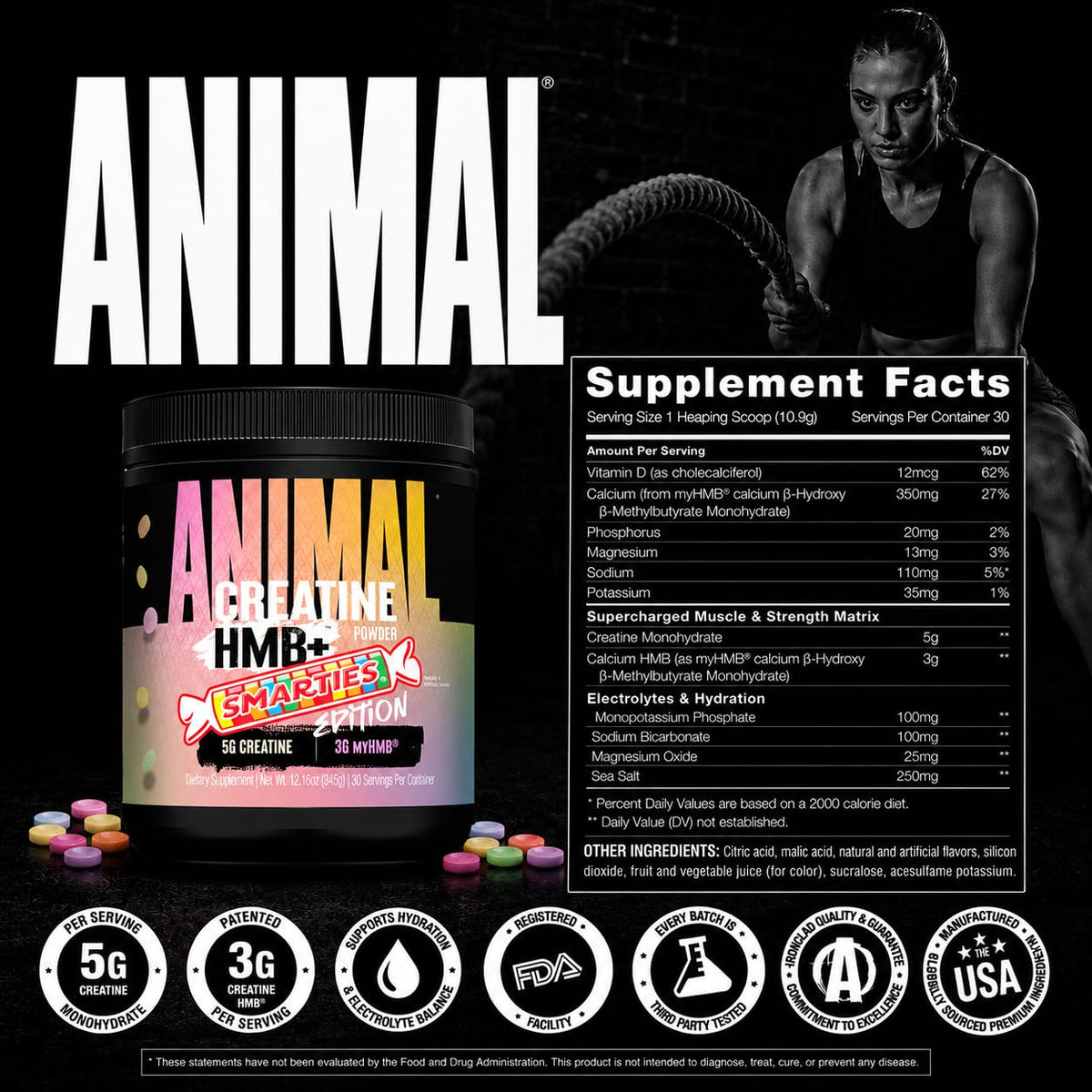 Animal Creatine Monohydrate HMB+ 435g emballage ouvert