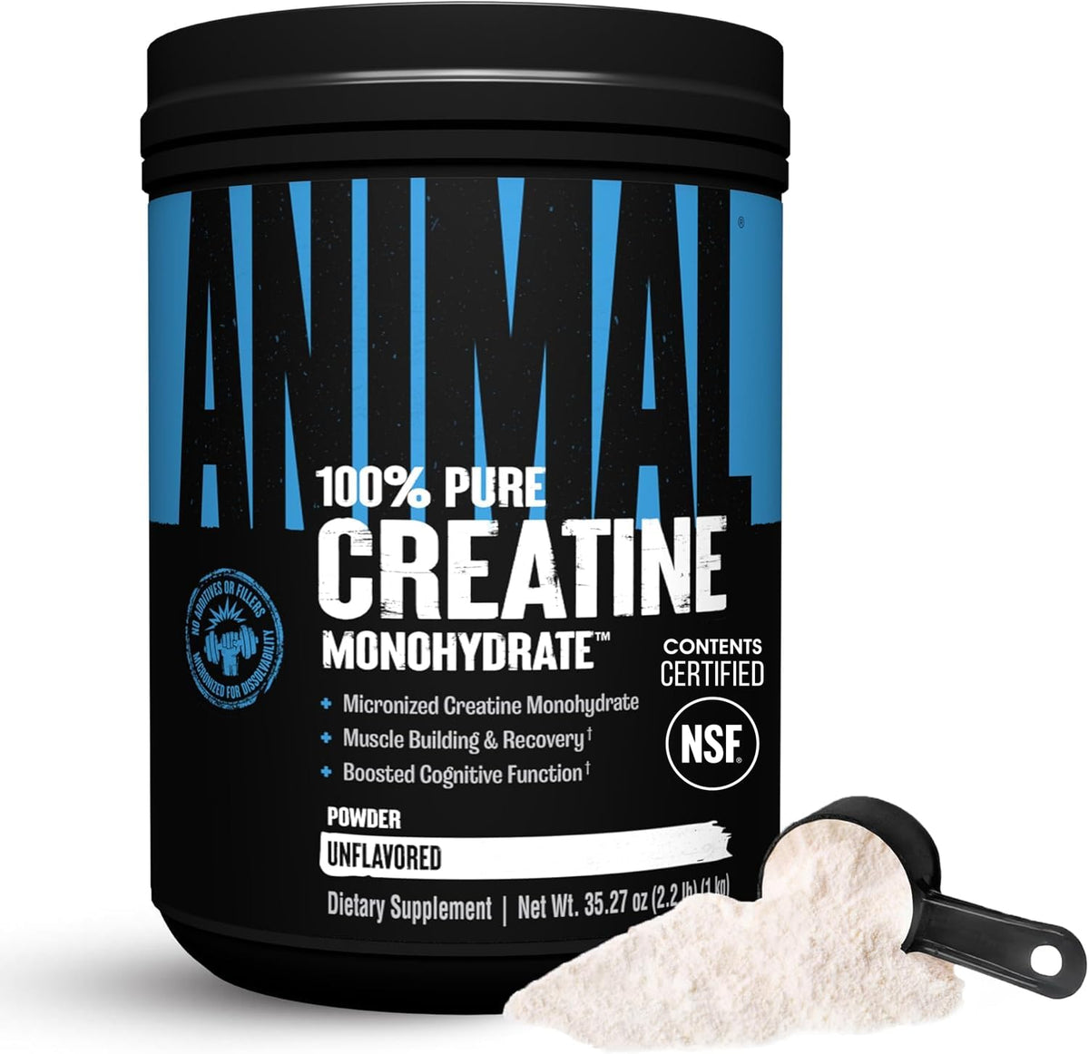 Animal Creatine Monohydrate Poudre 1000g vue de face