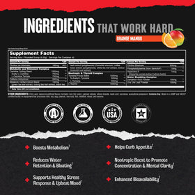 Animal Cuts Brûleur de Graisse Thermogénique 340g Orange Mangue - Étiquette du produit