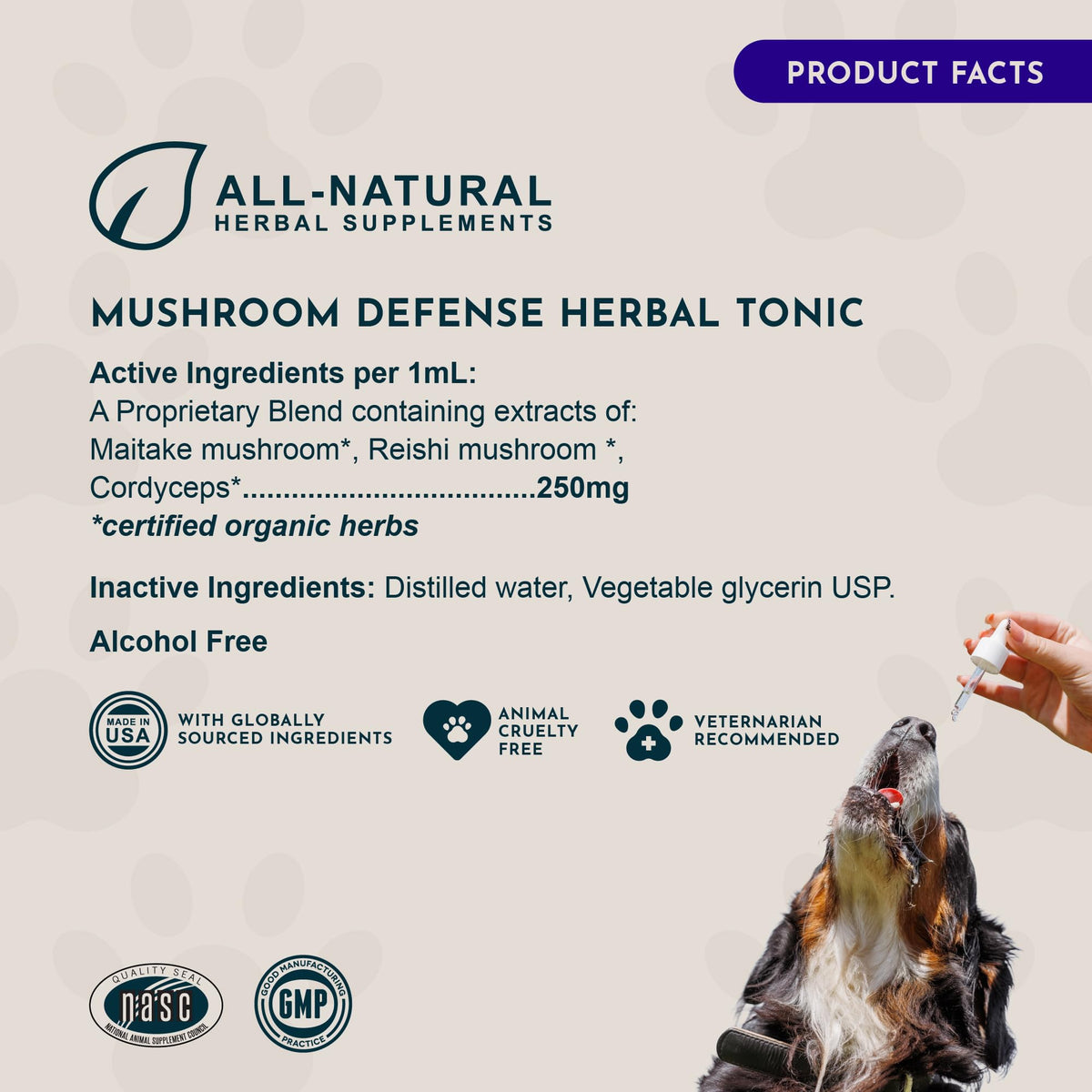Animal Essentials Mycotriplex Champignon 60ml ingrédients