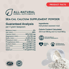 Animal Essentials Sea-Cal poudre de calcium d'algue marine 254g étiquette